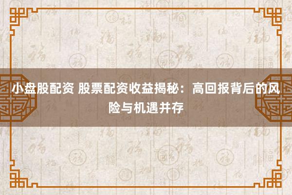 小盘股配资 股票配资收益揭秘：高回报背后的风险与机遇并存