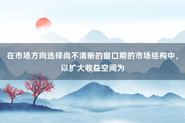 在市场方向选择尚不清晰的窗口期的市场结构中，以扩大收益空间为