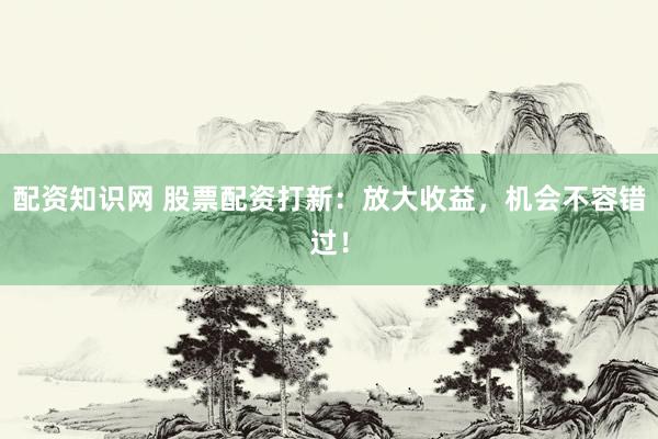 配资知识网 股票配资打新:放大收益,机会不容错过!