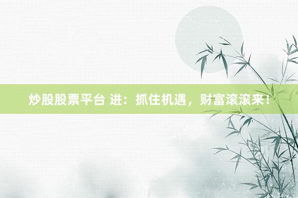 炒股股票平台 进：抓住机遇，财富滚滚来！