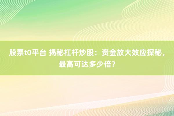 股票t0平台 揭秘杠杆炒股：资金放大效应探秘，最高可达多少倍？
