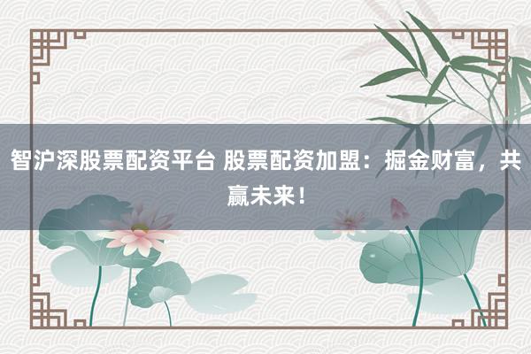 智沪深股票配资平台 股票配资加盟：掘金财富，共赢未来！